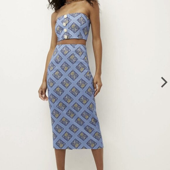 Veronica Beard Troye linen skirt set Sz 4 - Picture 1 of 7